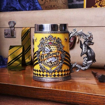 Кухоль Гаррі Поттер, пивний келих Пуффендуй, 3D чашка Harry Potter Hufflepuff 500 мл