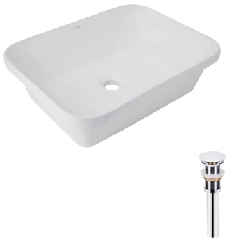 Раковина врізна Qtap Scorpio 510х390х145 біла з донним клапаном PU02 (QT1411K490WN47290)