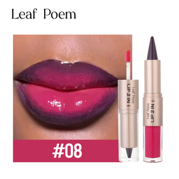 Двухстороннее средство для губ (Карандаш + Глянец) Leaf Poem Lip 2 in 1 Эффект Омбре / Плампер. Оттенок 08(II) 34455