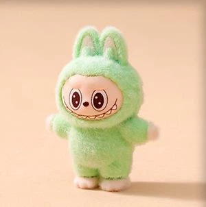 Флокована фігурка монстр LABUBU The Monsters Exciting Macaron 4,5 см Лабубу флок зелений