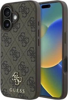 Etui Guess 4G Small Classic MagSafe do Apple iPhone 16 Brown (GUHMP16SP4SM4MW)