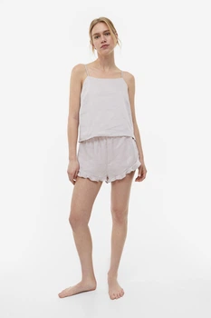 Шорты пижамные H&M 271154185 L Серо-Бежевый