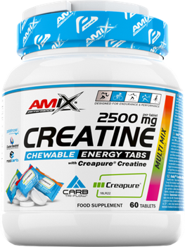 Креатин моногідрат Amix Performance Creatine Creapure 2500 60 жувальних таблеток Мультисмак (8594046791425)