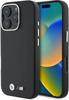 Etui plecki BMW M Smooth Full Wrapped Metal MagSafe do Apple iPhone 16 Pro Max Black (BMHMP16X23PMWK)