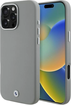 Etui plecki BMW Sign Full Wrapped Metal MagSafe do Apple iPhone 16 Pro Max Gray (BMHMP16X23PUFWG)