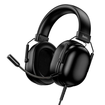 Ігрові навушники HOCO Dynamic USB7.1 channel gaming headphones W113 провідні кабель 2м HD Mic чорні