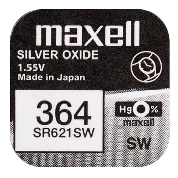 Батарейка SR621 (364) Maxell 1,55V silver oxide (1 шт.)
