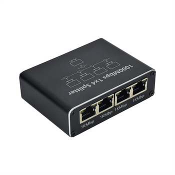 Розгалужувач FonsPro RJ45 на 4 порти, сплітер мережевий Ethernet 1000Mbps