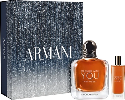 Набір для чоловіків Giorgio Armani Stronger With You Intensely Парфумована вода 100 мл + Мініатюра Парфумована вода 15 мл (3614274692563)