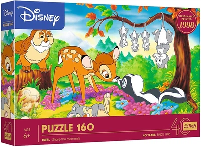 Пазли Trefl - Trefl 40th anniversary. Бембі та лісові друзі / Disney / 160 елементів (40054)