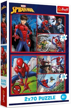 Пазли Trefl 2 х 70 елементів - Спайдермен. Павукові історії / Disney Marvel Spiderman / 140 елементів (34443)