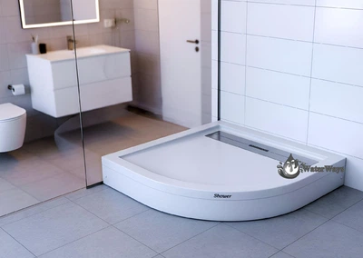 Душевой поддон Shower Drop Oval 90x90x15 см акриловый полукруглый низкий