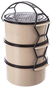 Набір харчових контейнерів Orion пластиковий 3-рівневий 3 x 1.5 л (8595249615242)