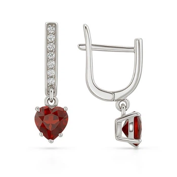 Серьги серебряные Сердце с россыпью Silver Style (249636.55 sku:2300103945061)
