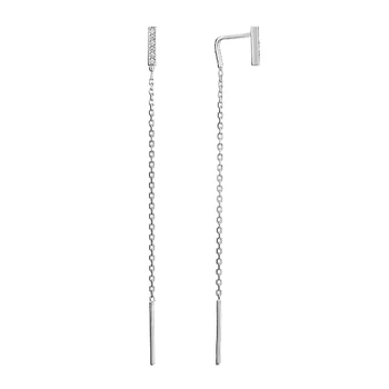 Серьги-протяжки серебряные с фианитами Silver Style (32251.10 sku:2300104223410)