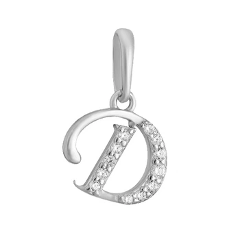 Підвіска срібна літера Д з фіанітами Silver Style (40461.17 sku:2300104254568)