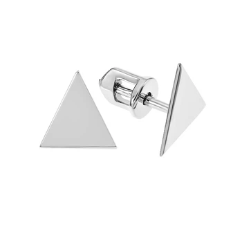 Сережки-пусети (гвоздики) срібні геометрія без каменів Silver Style (СБ228 sku:4443006887231)