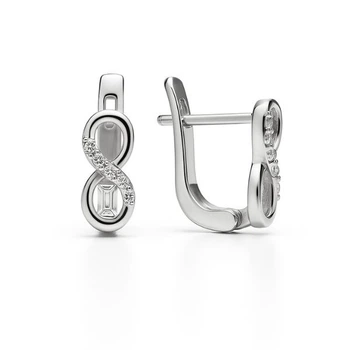 Серьги серебряные Бесконечность с россыпью Silver Style (24531.10 sku:2300104022211)