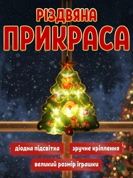 Новогодний декор с подсветкой от батареек AAA Ёлка 17 х 14 см