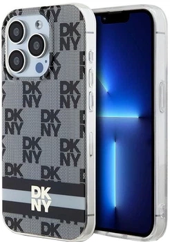 Etui DKNY IML Checkered Mono Pattern & Printed Stripes MagSafe do Apple iPhone 14 Pro Black (3666339269333)