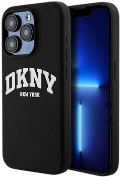 Etui DKNY Liquid Silicone White Printed Logo MagSafe do Apple iPhone 14 Pro Black (3666339266677)