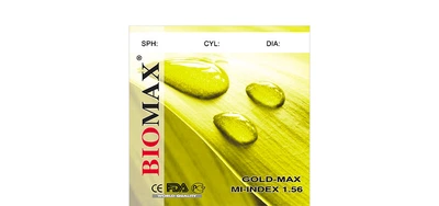Полимерная линза CR-39 Biolife Ind 1,56 с золотым бликом пластиковая диоптрия -3,75