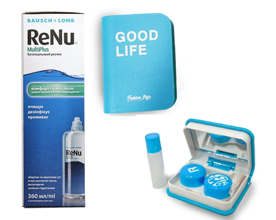 Раствор для линз ReNu MultiPlus 360 мл + дорожный набор для линз K-1702-К Fashion Style