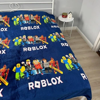 Плед-покрывало флисовый полуторный 150х210 синий Roblox Ananasko 11506