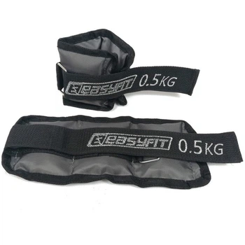 Обважнювачі для ніг та рук EasyFit EF-AWTМ-050, 2×0,5 кг, сірі (2 шт.), сталева гранула - для фітнесу, бігу та аеробіки