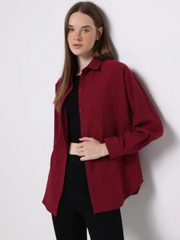Сорочка бавовняна жіноча Colin's CL1077307BRD XS-S Bordeaux (8684890000627)