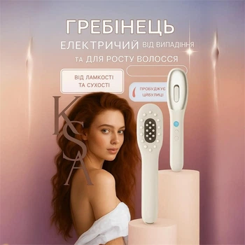 Лазерная расческа от выпадения волос массажер волос для роста с микротоками EMS, LED-терапией, вибрацией