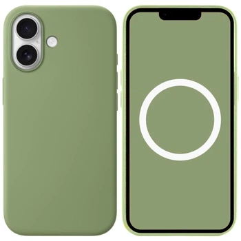 Силіконовий кейс MagSafe Case для iPhone 17 з магнітом та анімацією при підключенні Айфон 17 Light Moss