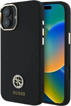 Панель Guess Silicone Logo Strass 4G для Apple iPhone 16 Black (GUHCP16SM4DGPK)