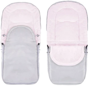 Конверт Springos SB0034 4 в 1 з сумкою для коляски санок гондоли 90 см Сіро рожевий (5907719410654)