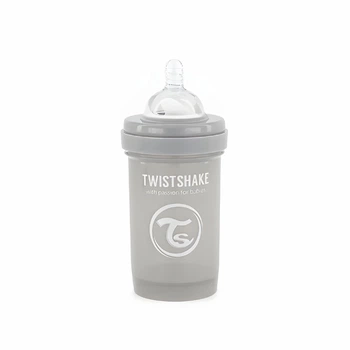 Бутылочка для кормления антиколиковая 0+ 180 мл Twistshake серая (78254)