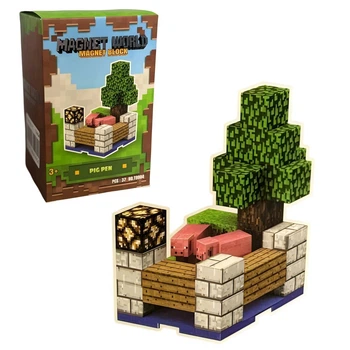 Детский магнитный конструктор Magnet World Загін для свиней, 37 деталей (Т9904)