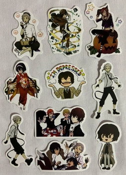Комплект стикеров Великий из бродячих псов (Bungou Stray Dogs) 10 шт матовые (1161)