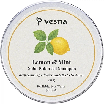 Твердий шампунь "Лимон і м'ята" - Vesna Nettle And Wheat Protein Solid Botanical Shampoo 40g (1321755-107946349-2)