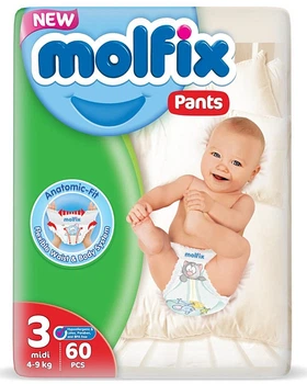 Підгузки-трусики Jumbo 3 midi (4-9кг.), 60шт. - Molfix 60шт (923780-1232084-2)