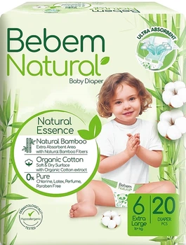 Подгузники Natural 6 Extra Large, 15+кг, 20 шт. - Bebem 20шт (1229083-126749729-2)