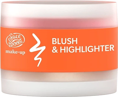 Двойные кремовые румяна и хайлайтер - FaceBoom Make-Up Blush&Higlighter 01 - Peach (1325260-1855507424-2)