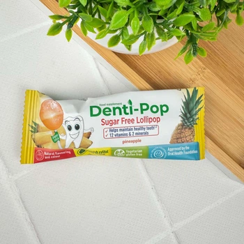 Льодяник Denti Pop без цукру з ксилітом (ананас) 1 шт