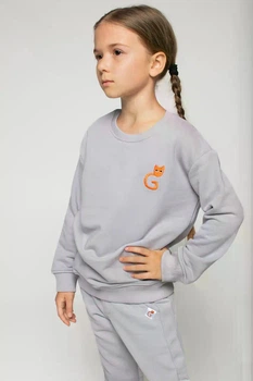 Джемпер з лого для дівчаток Ginger Cat 128 см Сірий