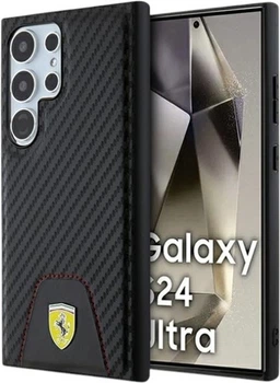 Панель Ferrari Carbon Stitched Bottom для Samsung Galaxy S24 Ultra Black (FEHCS24LN3PUK)