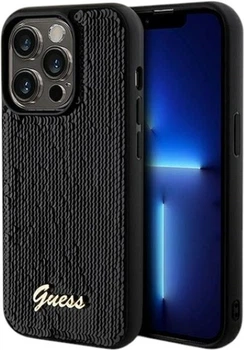 Панель Guess Sequin Script Metal для Apple iPhone 14 Pro Max Black (GUHCP14XPSFDGSK)