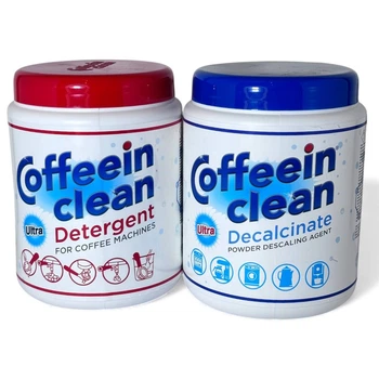Набор средств Coffeein Clean ULTRA для очистки кофемашин (Detergent 900 г + Decalcinate 900 г)