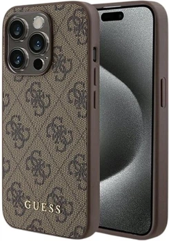 Etui Guess 4G Metal Gold Logo do Apple iPhone 15 Pro Brown (GUHCP15LG4GFBR)