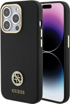 Панель Guess Silicone Logo Strass 4G для Apple iPhone 15 Pro Black (GUHCP15LM4DGPK)