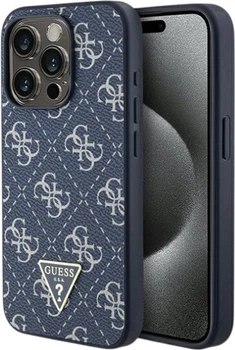 Панель Guess 4G Triangle Metal Logo для Apple iPhone 15 Pro Blue (GUHCP15LPG4GPB)