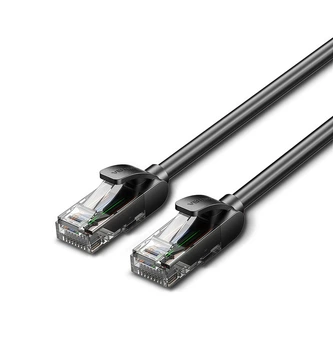 Патч корд сетевой кабель LAN RJ45 Vention Ethernet Patch Cable (1.5m, 1Gbps, Cat5e, UTP). Black